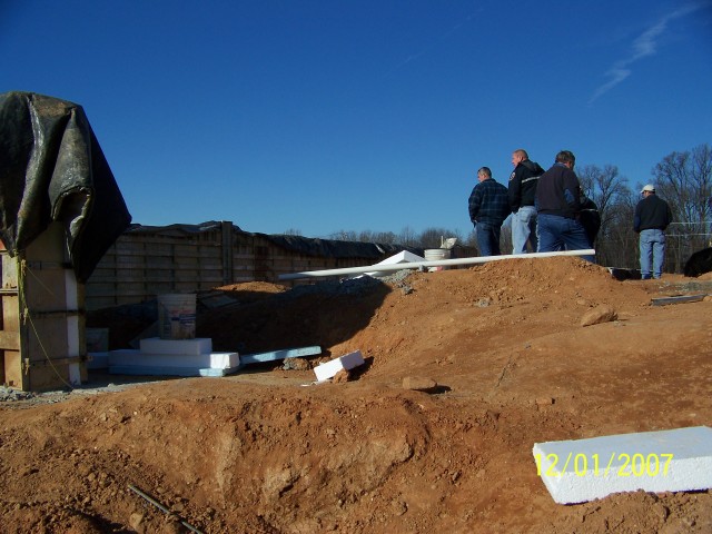 Building Committee looking over site.