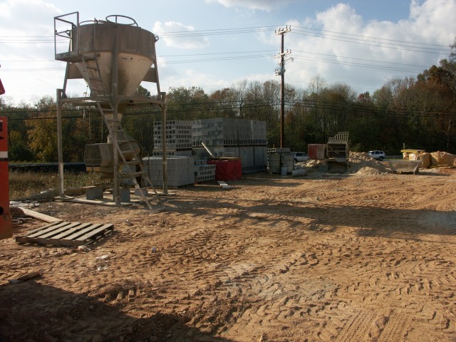 New Firehouse construction taken 11-04-2007. Cement mixer for cinder block.