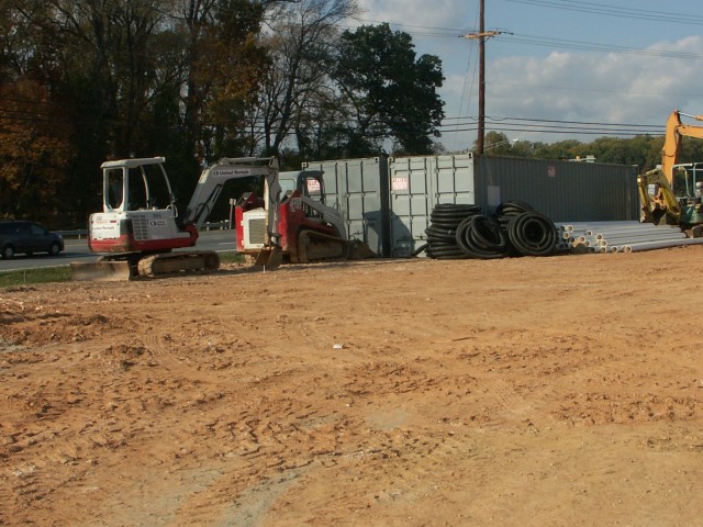 New Firehouse construction taken 11-04-2007. Construction equipment on site.