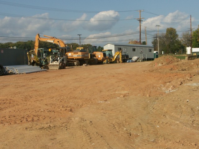 New Firehouse construction taken 11-04-2007. Construction equipment on site.