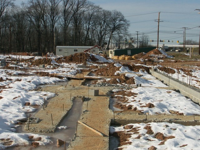 Footer for drive thru bays on east side of station.