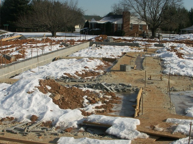 Footer for drive thru bays on east side of station.