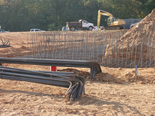 Work has begun at the New Station site. Very large footer and alot of large rebar. October 8, 2007.